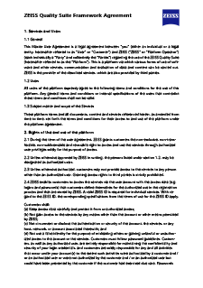 Предварително изображение на ZEISS Quality Suite Framework Agreement